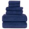 Hastings Home 6-piece 100-percent Cotton Towel Set with 2 Bath Towels, 2 Hand Towels and 2 Washcloths (Navy) 294063EOD - alternate 3